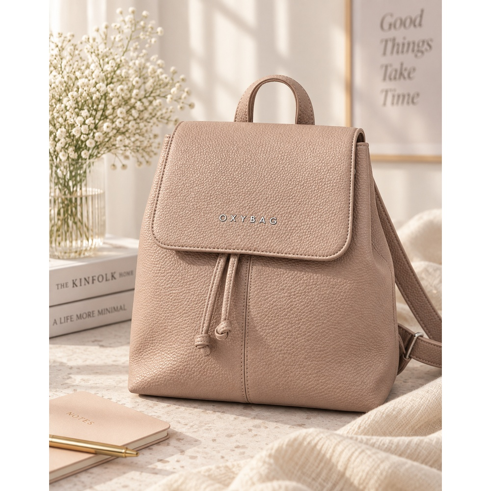 Dámský batoh LUXY Leather Mocca